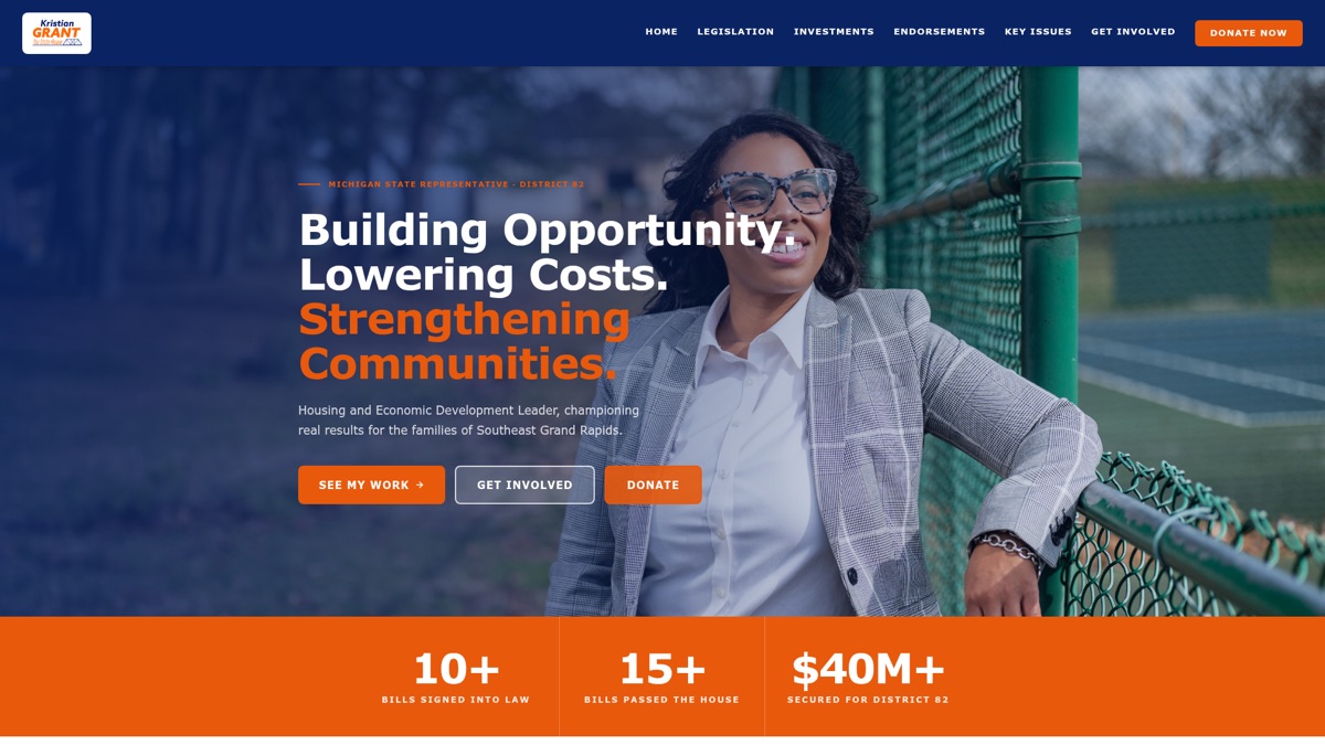 Kristian Grant for State House website