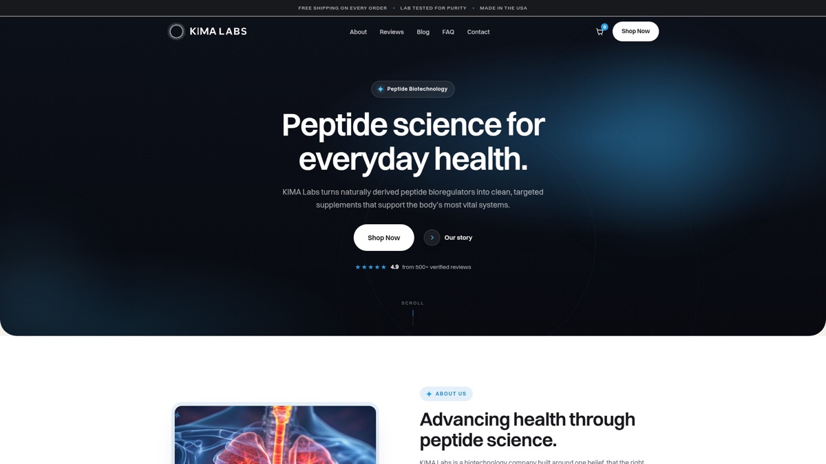 Kima Labs website